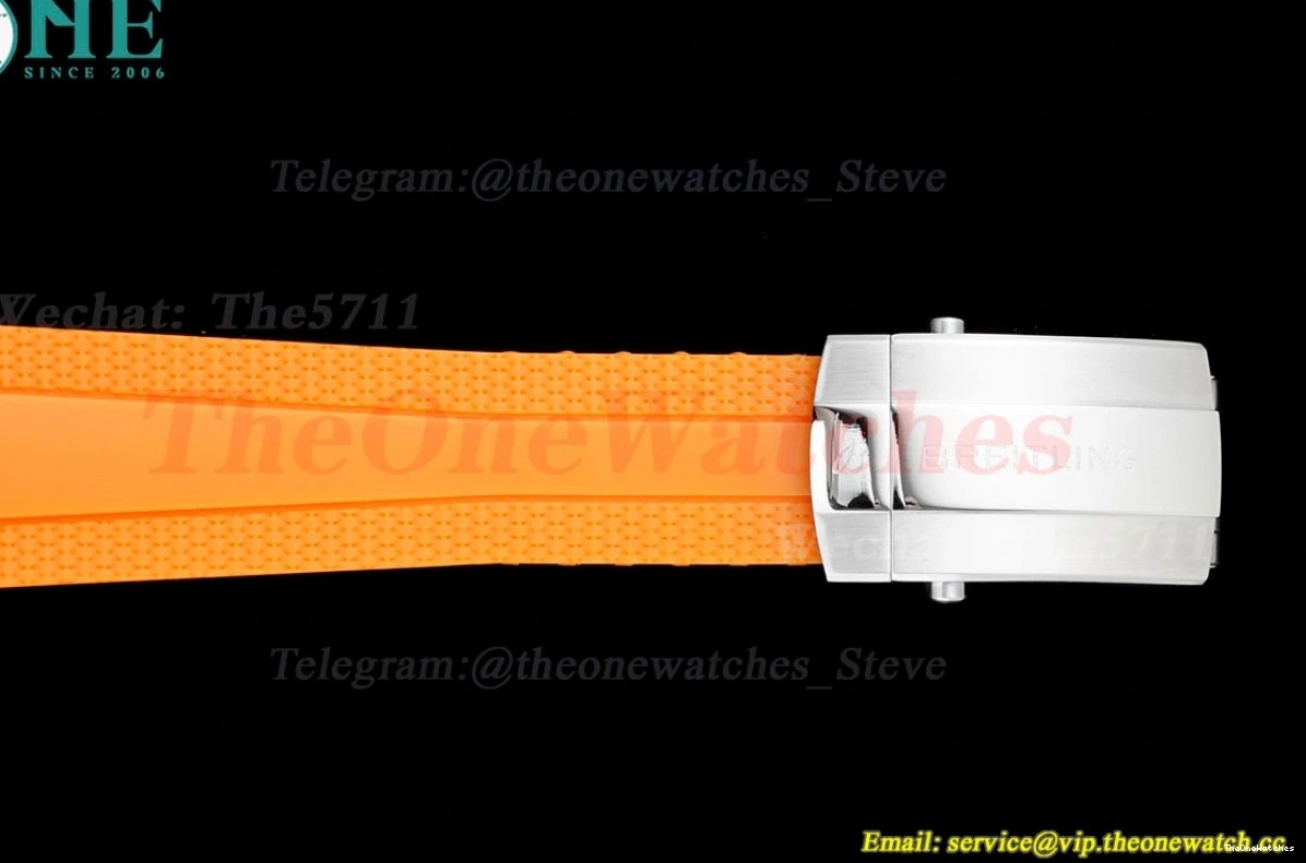 Rubber Colorful Orange A2824 Dial on TF SS RU Superocean 42mm Strap 0324